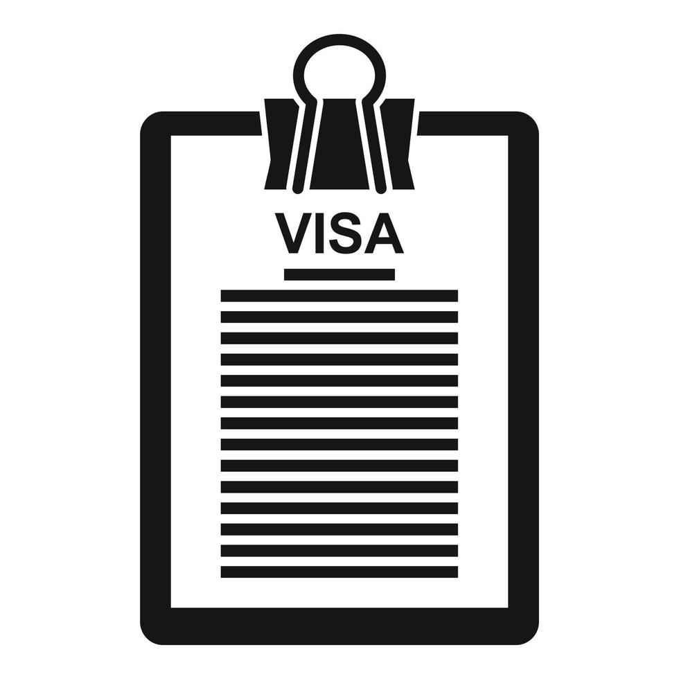 ícone de controle de visto, estilo simples vetor