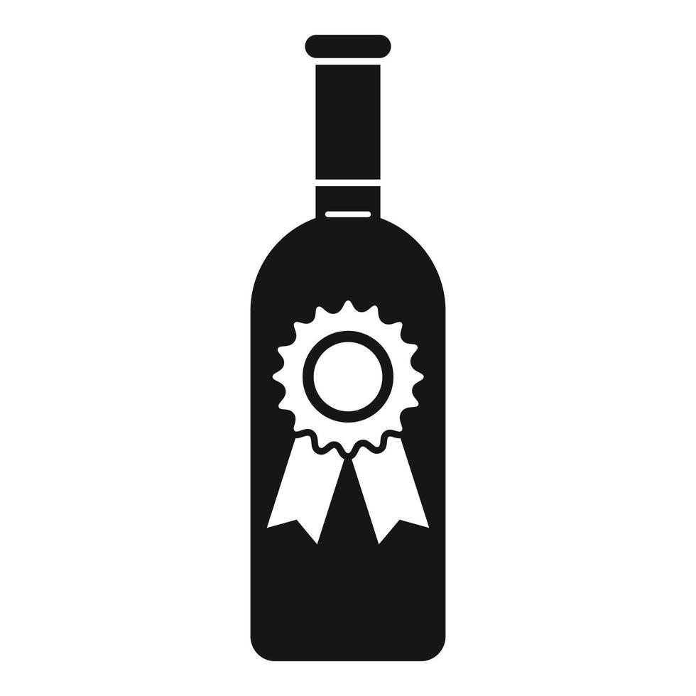 ícone de garrafa de vinho sommelier, estilo simples vetor