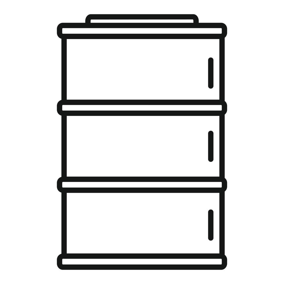 ícone de barril de óleo de armazenamento, estilo de estrutura de tópicos vetor