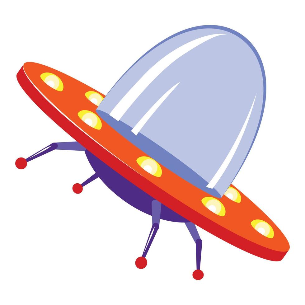 ícone de invasão ufo, estilo cartoon vetor