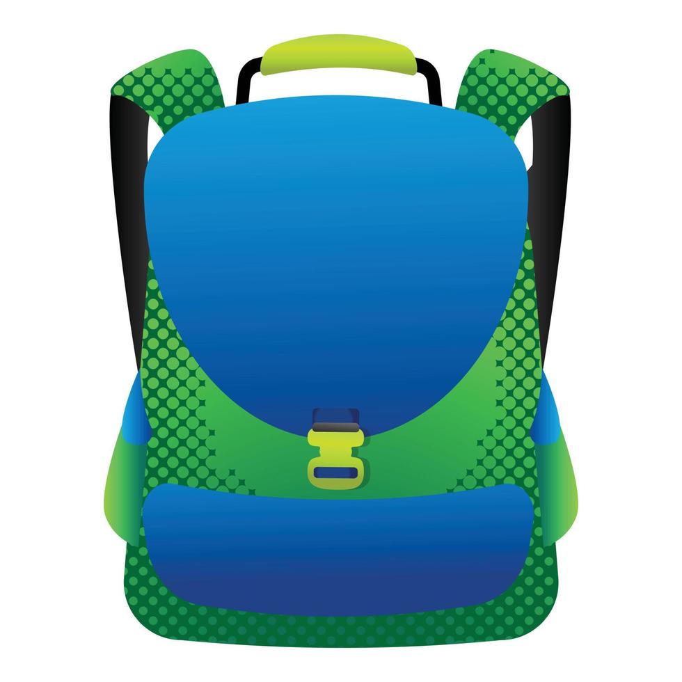 ícone de mochila colorida, estilo cartoon vetor