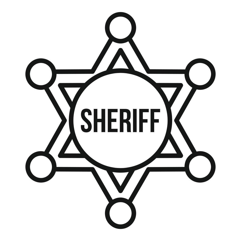 ícone de estrela do xerife, estilo de estrutura de tópicos vetor