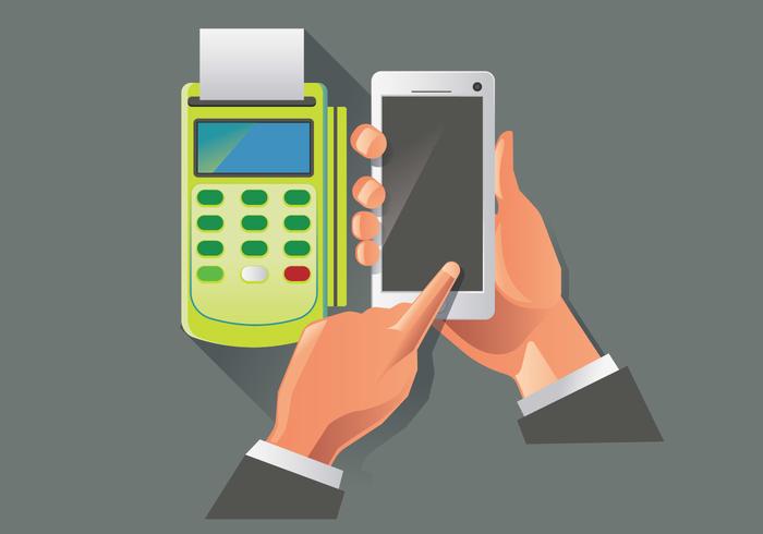 Cinza e verde NFC Vector pagamento