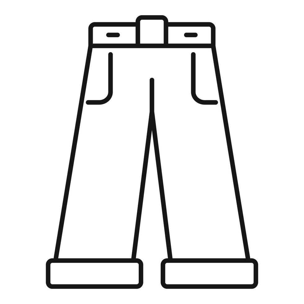 ícone de jeans, estilo de estrutura de tópicos vetor