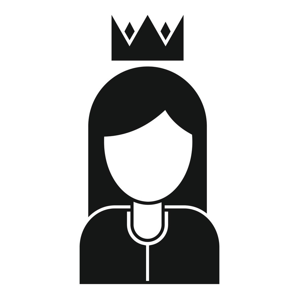 ícone de reputação de rainha, estilo simples vetor