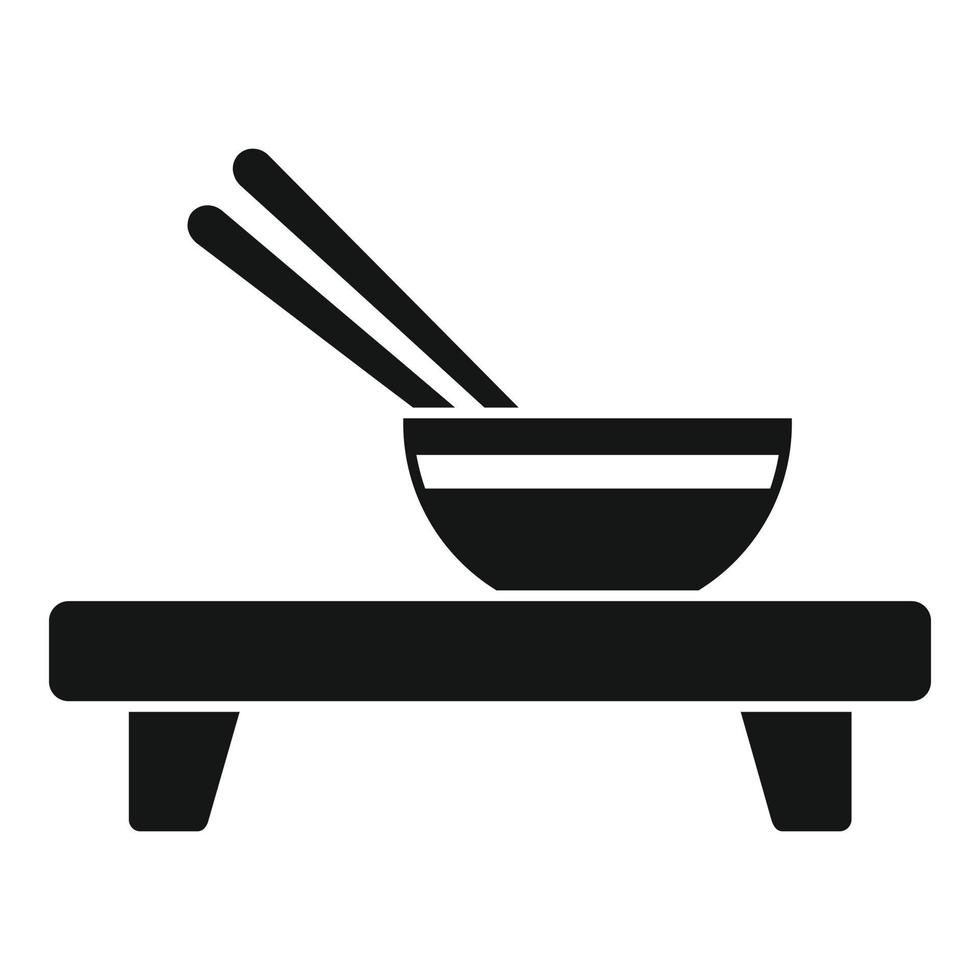 tigela ícone de comida japonesa, estilo simples vetor