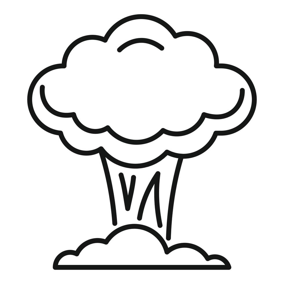 ícone de cogumelo nuclear, estilo de estrutura de tópicos vetor