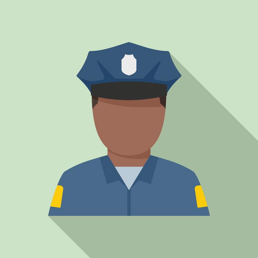 ícone de policial afro-americano, estilo simples vetor