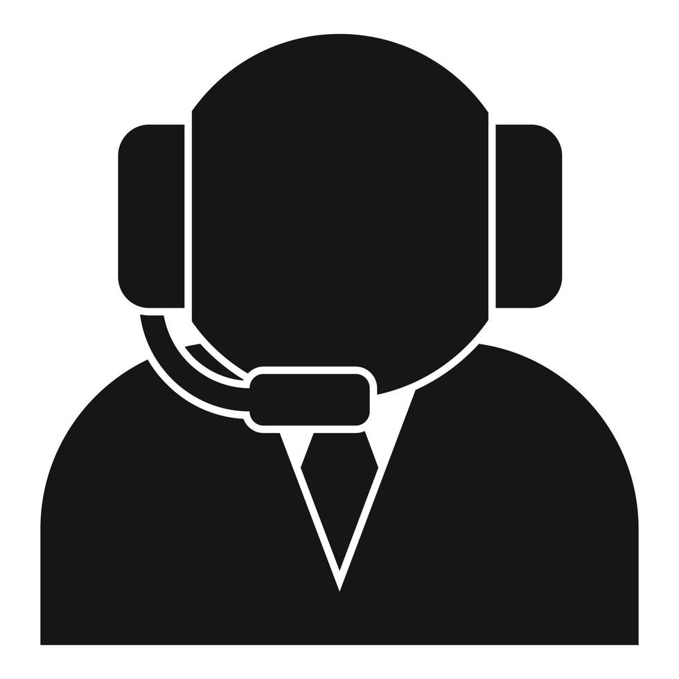 ícone de call center financeiro, estilo simples vetor