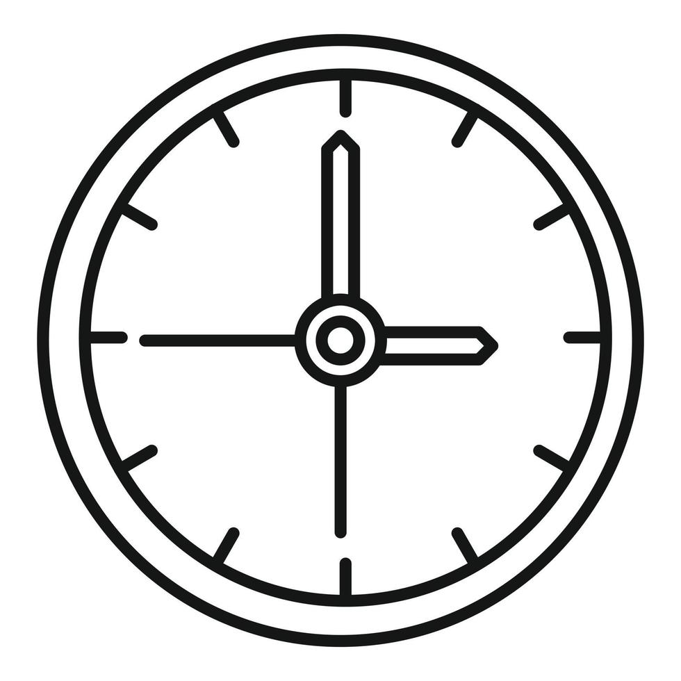 ícone de relógio de tempo de prazo, estilo de estrutura de tópicos vetor
