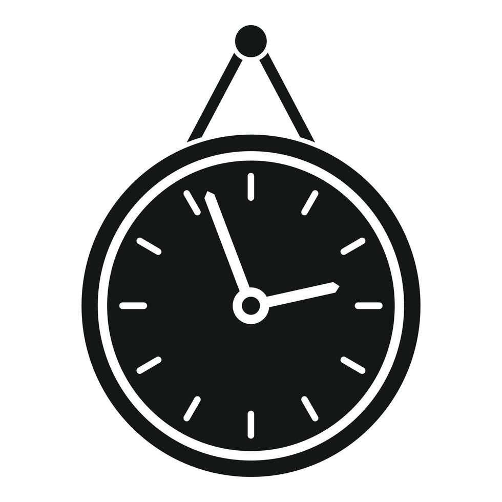 ícone do relógio de parede do gerente de escritório, estilo simples vetor