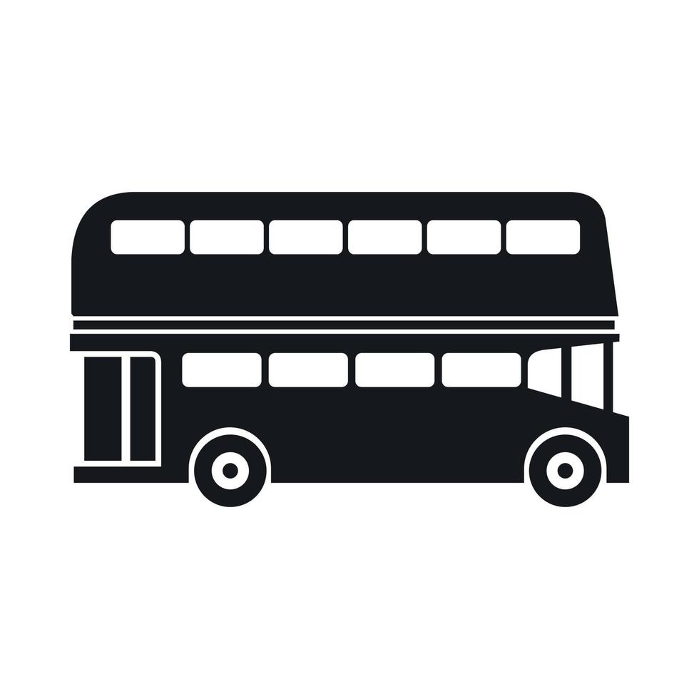 ícone de ônibus de dois andares, estilo simples vetor