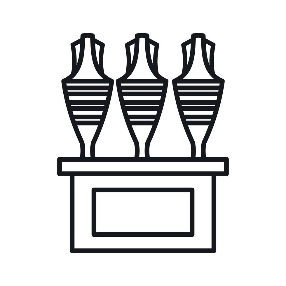 ícone de vasos egípcios, estilo de estrutura de tópicos vetor
