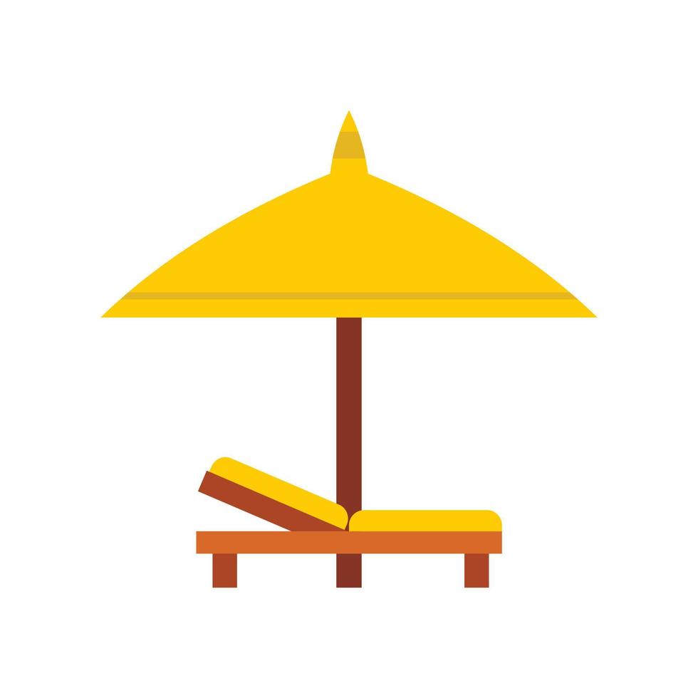 ícone de banco e guarda-chuva, estilo simples vetor