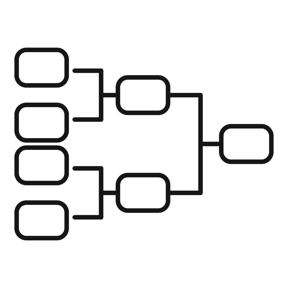 ícone de esquema de campeonato de futebol, estilo de estrutura de tópicos vetor