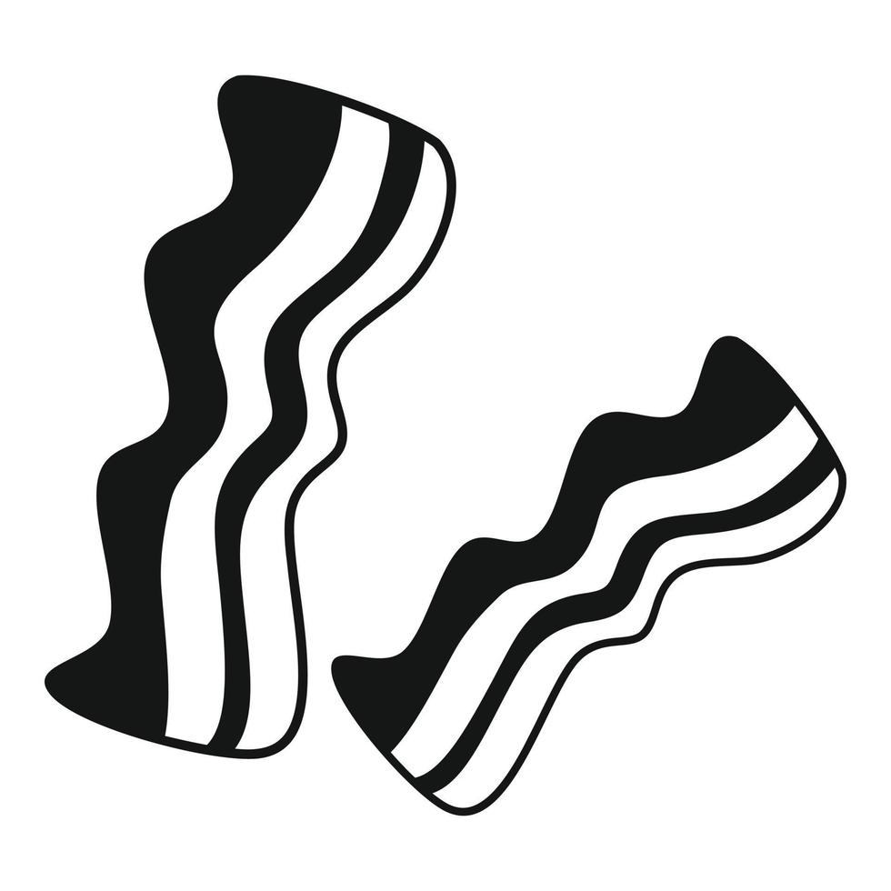 ícone de carne de bacon, estilo simples vetor