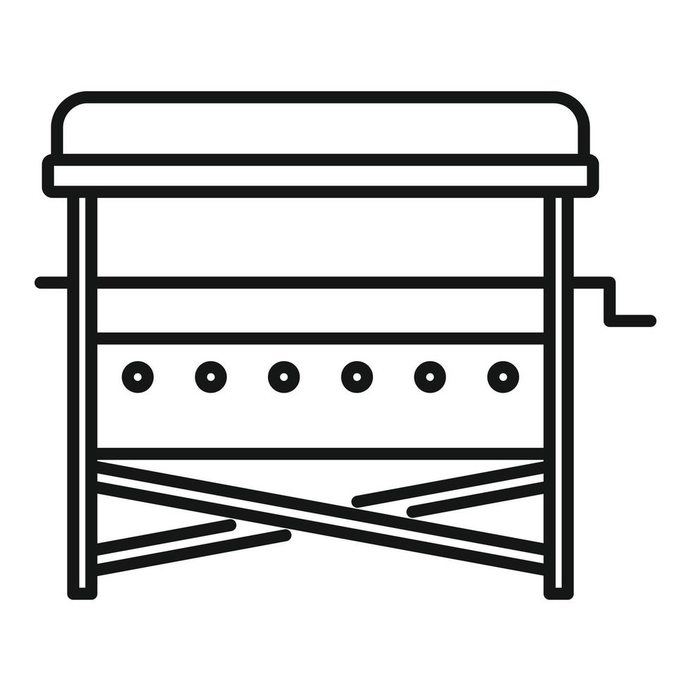 ícone de carrinho de quintal para churrasco, estilo de estrutura de tópicos vetor