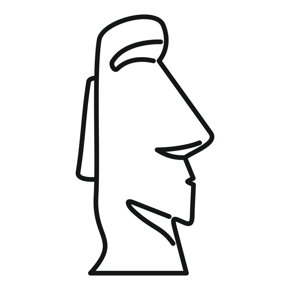 ícone da cabeça da ilha de páscoa, estilo de estrutura de tópicos vetor