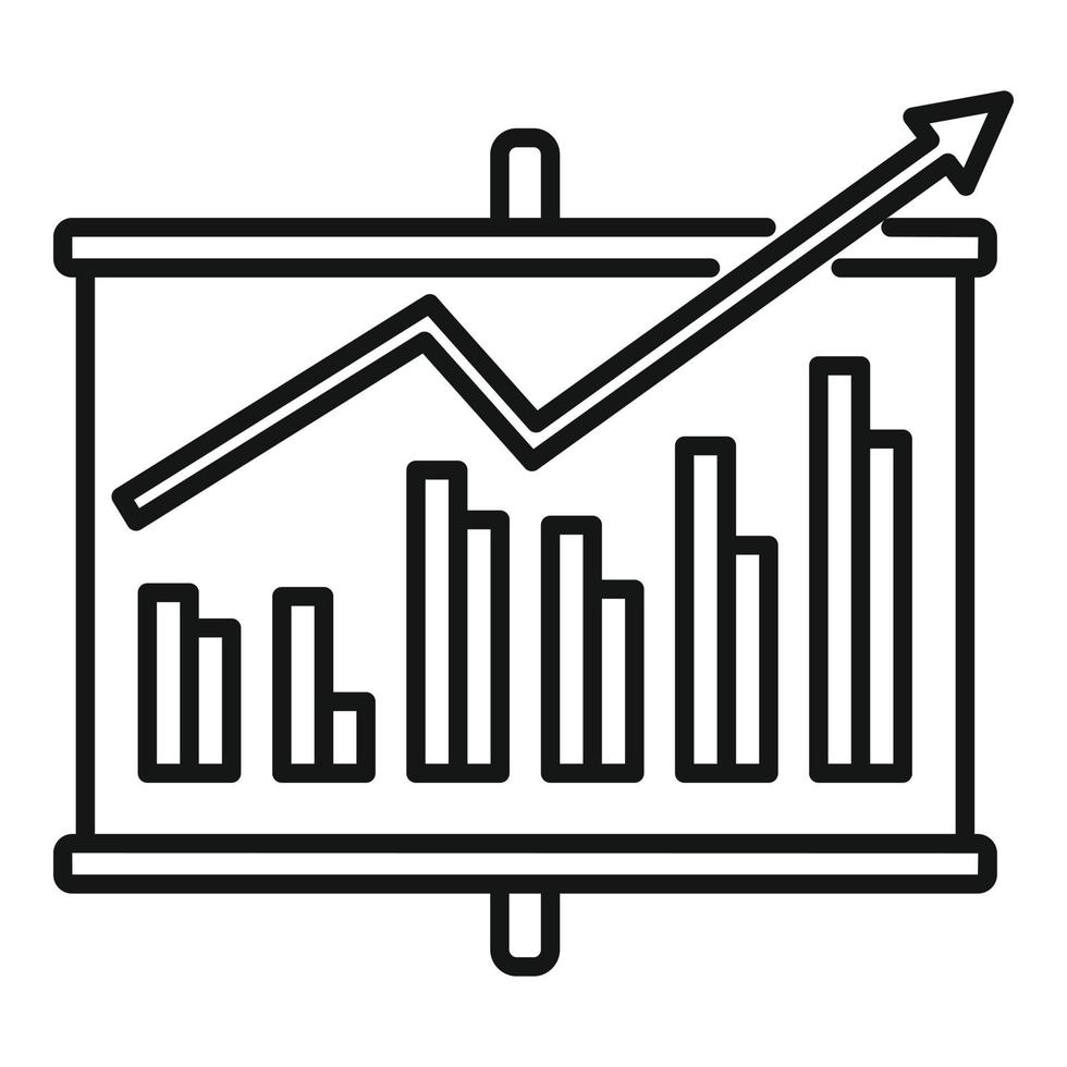 ícone de missão de gráfico de quadro, estilo de estrutura de tópicos vetor