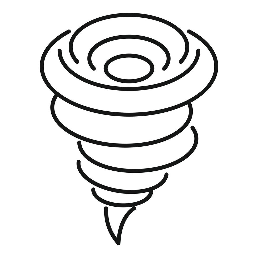 ícone de tornado turbilhão, estilo de estrutura de tópicos vetor