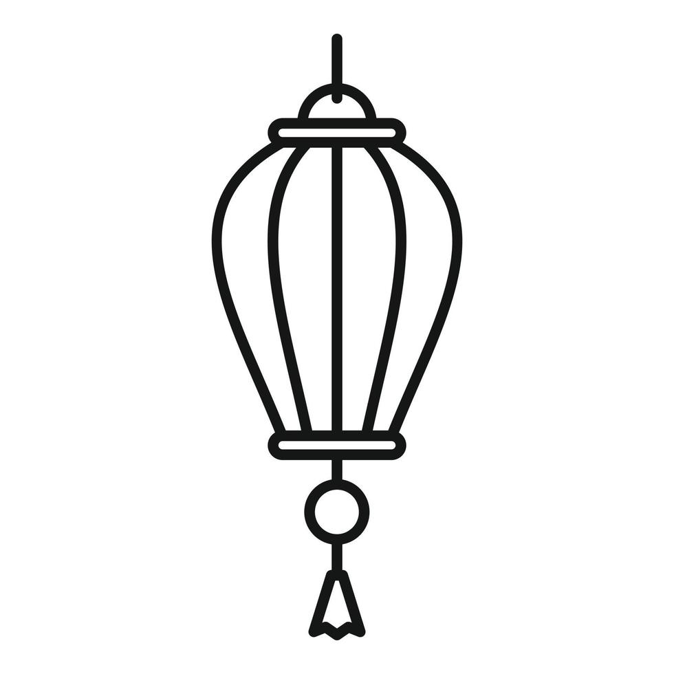 ícone de lanterna chinesa de seda, estilo de estrutura de tópicos vetor