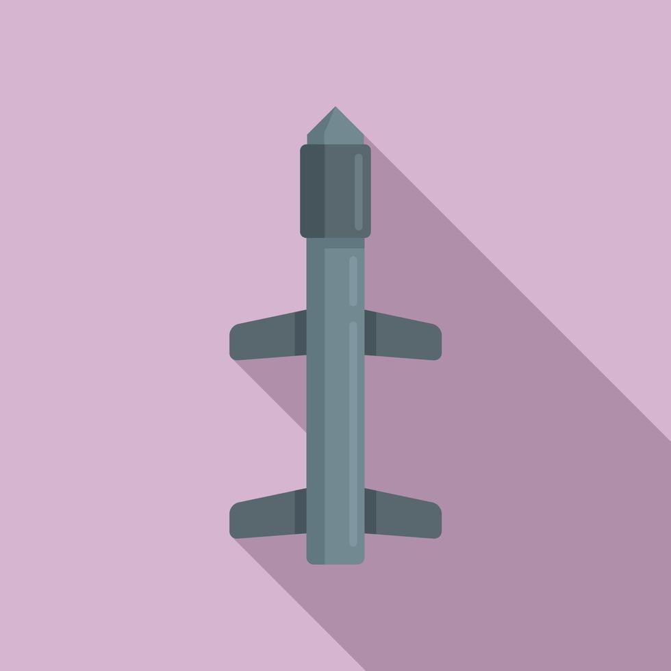 ícone de perigo de mísseis, estilo simples vetor
