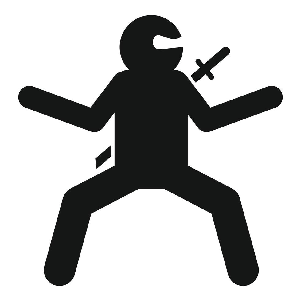 ícone ninja, estilo simples vetor
