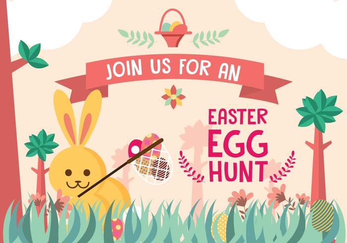 Easter Egg Hunt Vector Fundo do convite