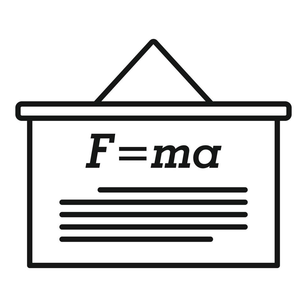 ícone de banner de força newton, estilo de estrutura de tópicos vetor