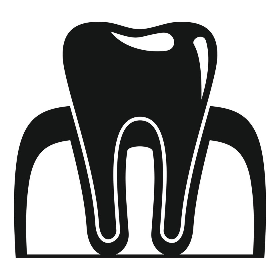 ícone de anestesia dentária, estilo simples vetor