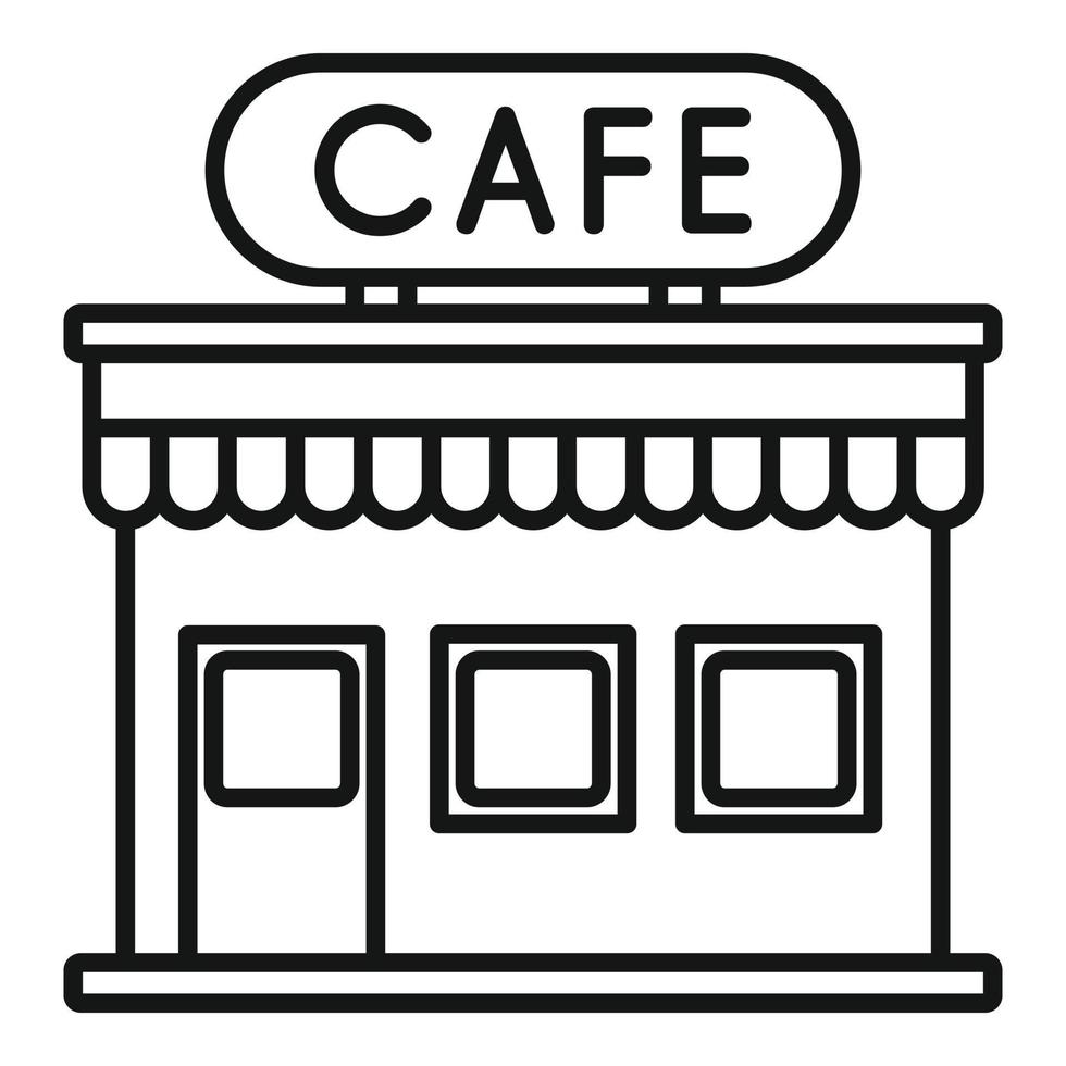 ícone do café de rua francês, estilo de estrutura de tópicos vetor