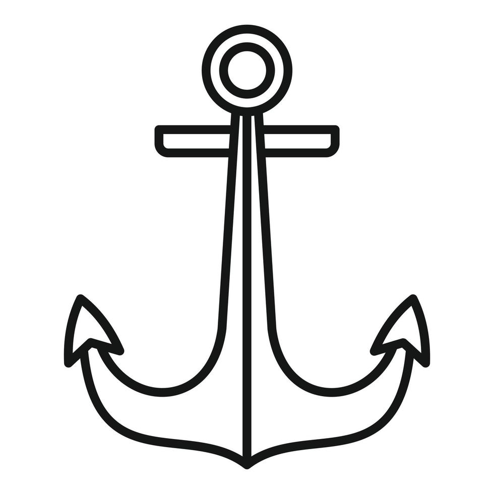 ícone de âncora de cruzeiro, estilo de estrutura de tópicos vetor
