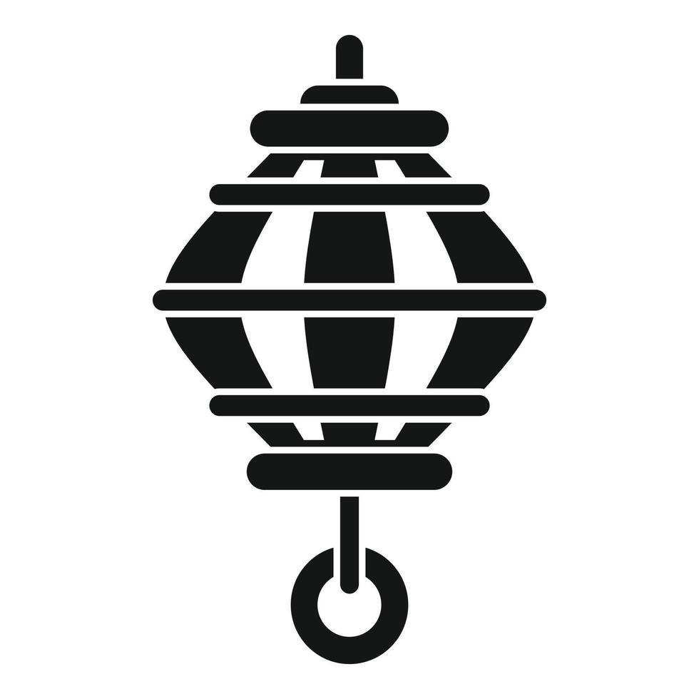 ícone de lanterna chinesa de decoração, estilo simples vetor