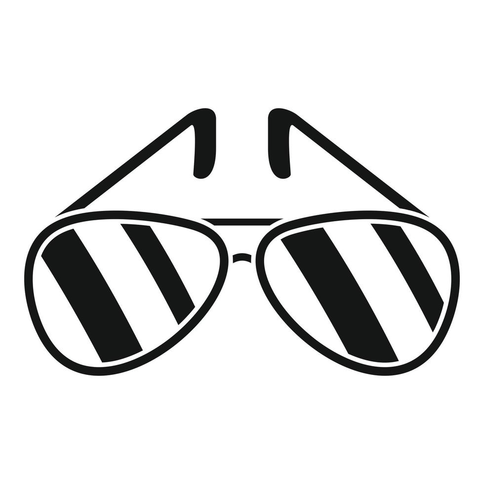 ícone de óculos de sol policial, estilo simples vetor