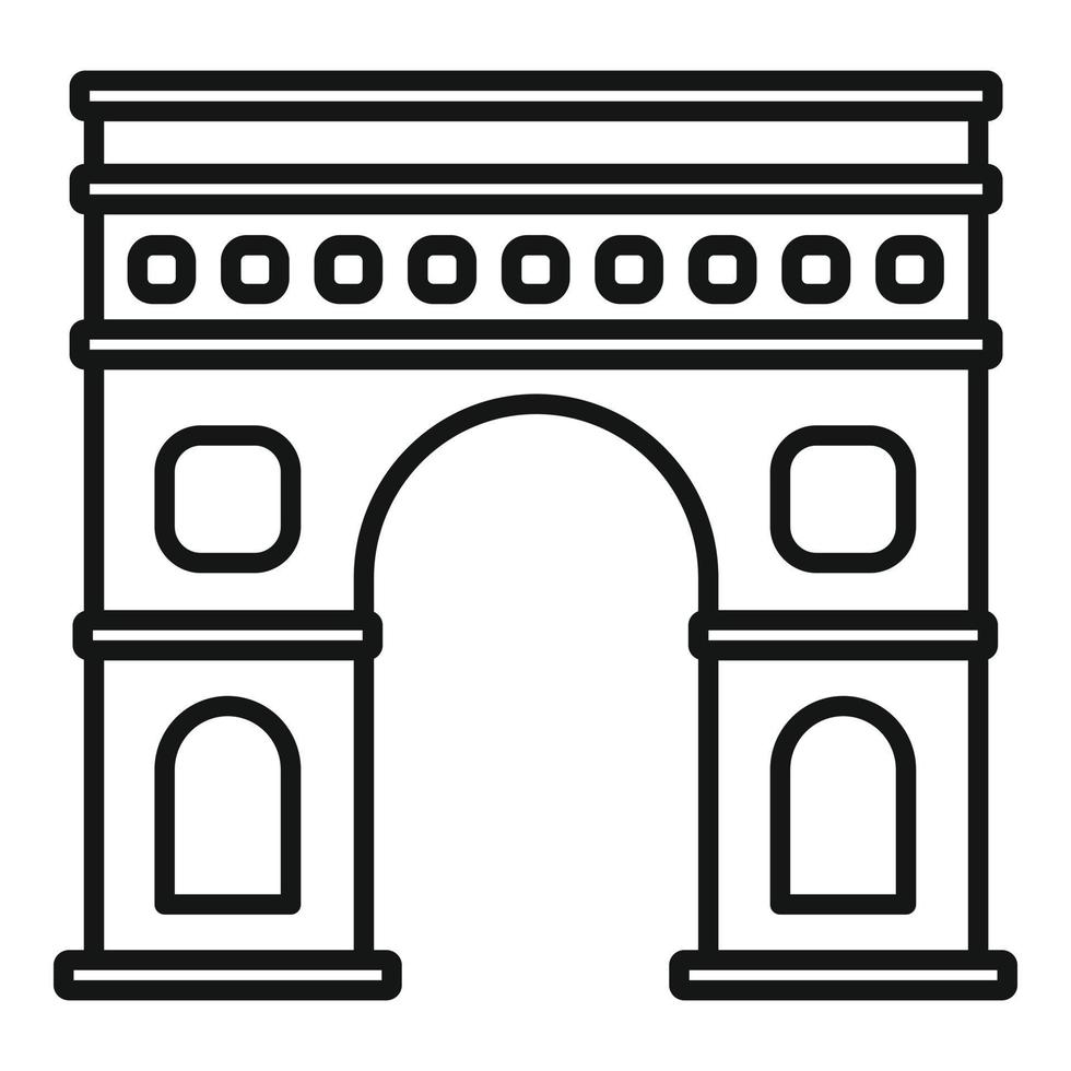 ícone do arco triunfal de paris, estilo de estrutura de tópicos vetor