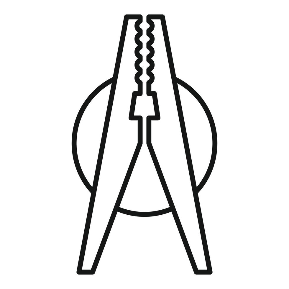 ícone de pino de roupas secas, estilo de estrutura de tópicos vetor
