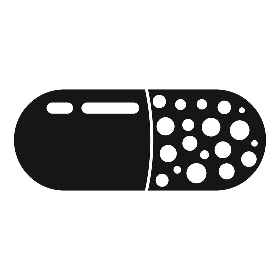 ícone de pílula de comprimido, estilo simples vetor