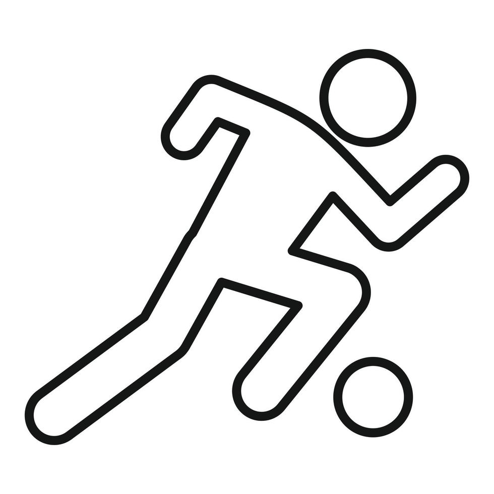 ícone de corrida de jogador de futebol, estilo de estrutura de tópicos vetor