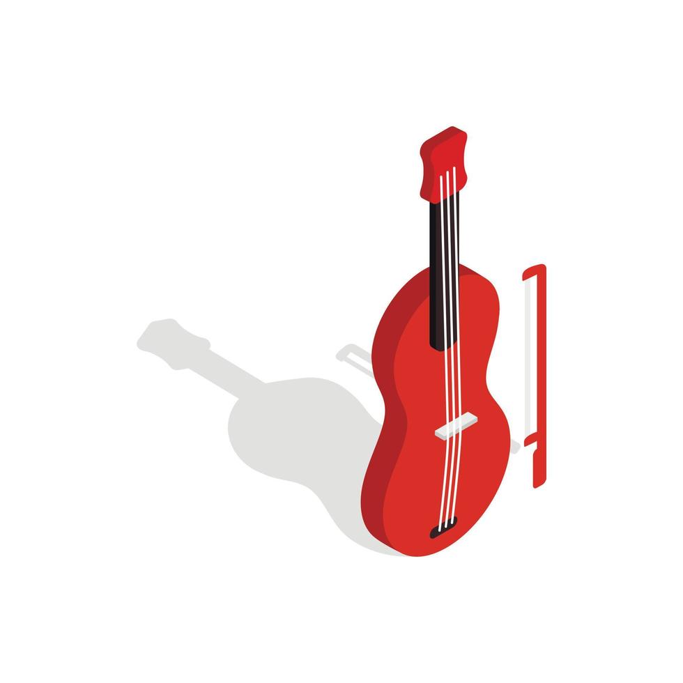 ícone de violino em estilo 3d isométrico vetor