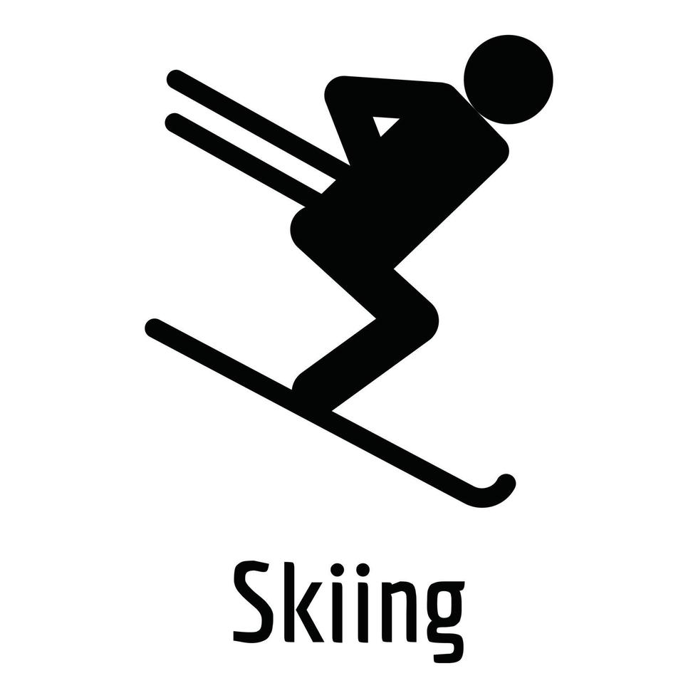ícone de esqui, estilo simples. vetor