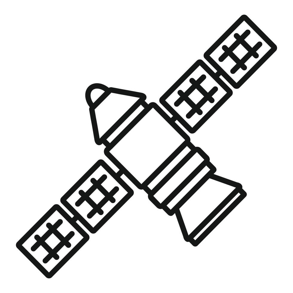 ícone da estação espacial de astronomia, estilo de estrutura de tópicos vetor