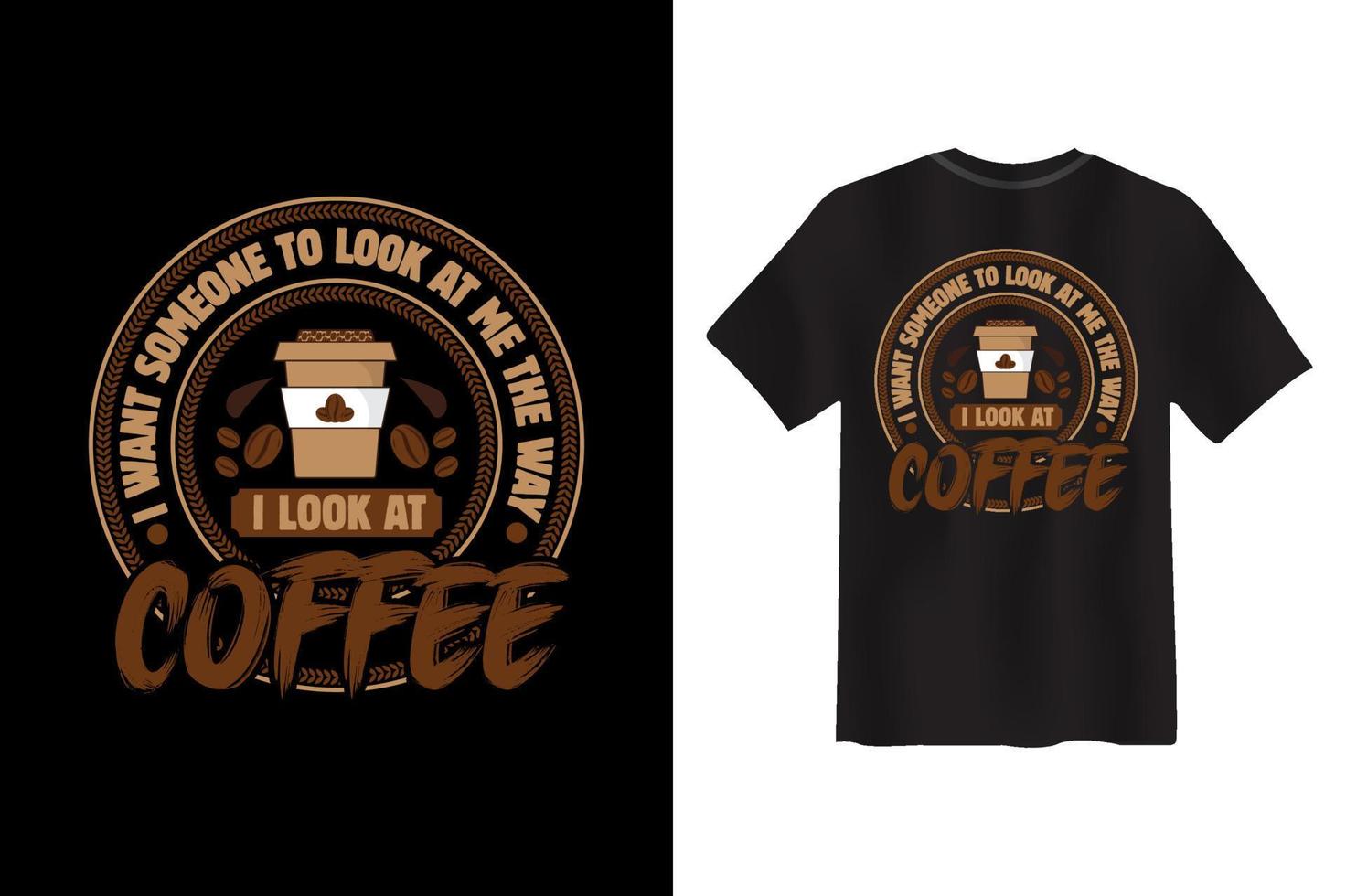 ditado e citação de café, design engraçado de camiseta de café vetor