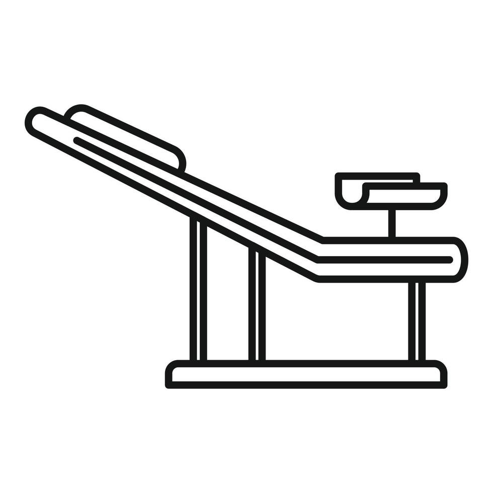 ícone de poltrona ginecologista, estilo de estrutura de tópicos vetor