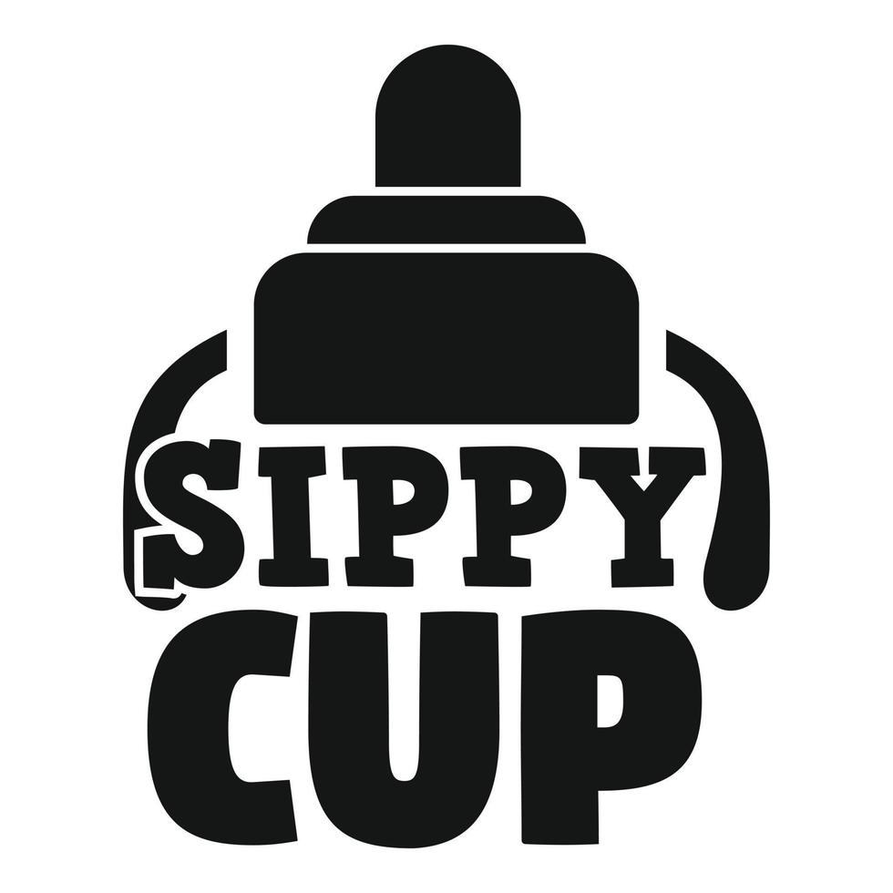 logotipo de copo com canudinho infantil, estilo simples vetor