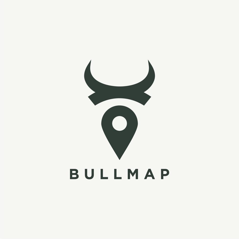 logotipo do mapa de alfinete de touro. vetor livre