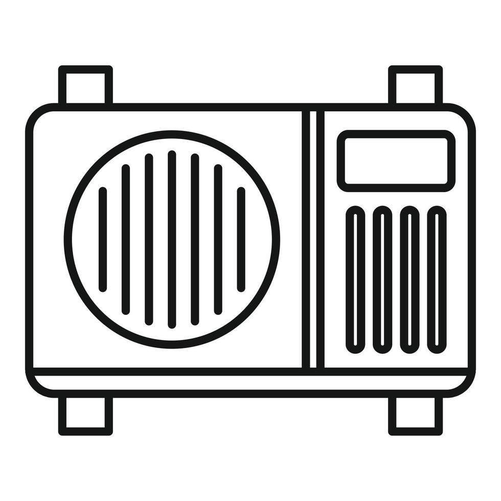 ícone de ventilador de ar condicionado, estilo de estrutura de tópicos vetor