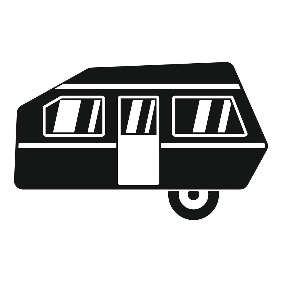 ícone moderno do trailer do acampamento, estilo simples vetor