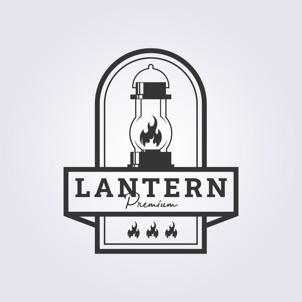 logotipo de vetor de silhueta de lâmpada de lanterna design de ilustração de estilo retrô e vintage