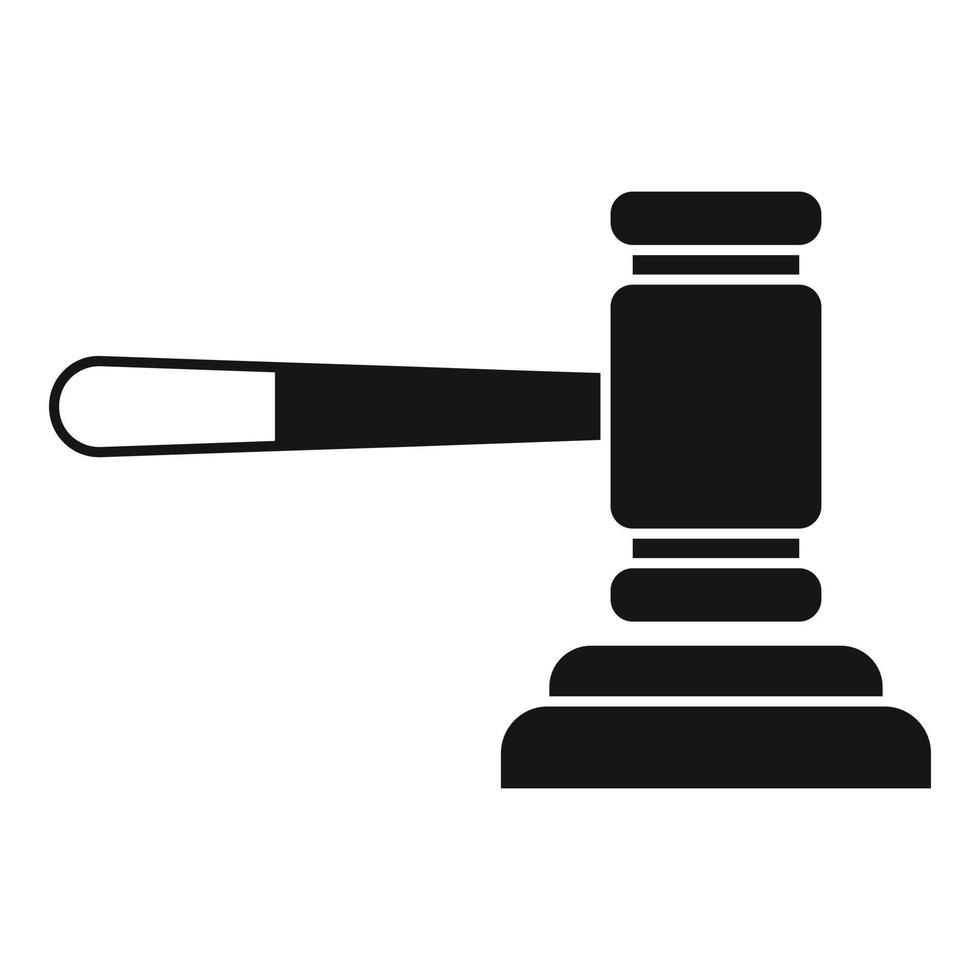 ícone do martelo do juiz, estilo simples vetor