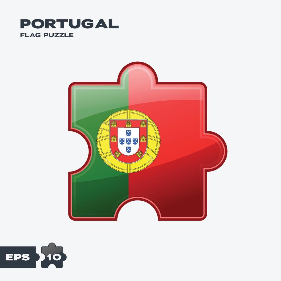 puzzle da bandeira de portugal vetor